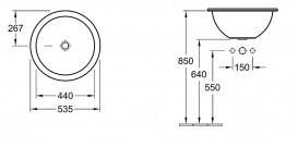 Раковина для ванної вбудована Villeroy & Boch колекція Loop & Friends біла 61405101