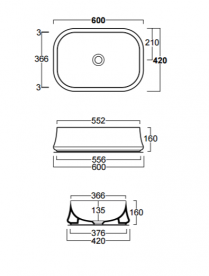 Раковина для ванної накладна Simas колекція Sharp біла SH08
