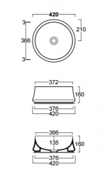 Раковина для ванної накладна Simas колекція Sharp біла SH02