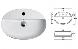 Раковина для ванної накладна Simas колекція Sharp біла SH05