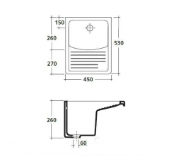 Раковина Galassia Minerva врізна для прання 45 см без отвору під змішувач з переливом білий 2008
