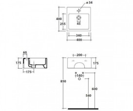 Раковина Galassia Plus Design 40х40 см кераміка білий 6034M