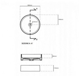 Раковина Galassia Smart Ø38 см керамика черный матовый GLS-7405NEMT-OPT