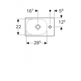 Раковина Geberit Acanto отвір для змішувача справа санфарфор білий 500.635.01.2