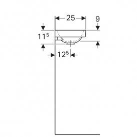 Раковина Geberit Acanto отвір для змішувача справа санфарфор білий 500.635.01.2