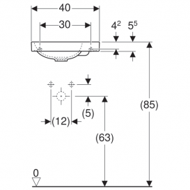 Раковина Geberit Acanto отвір для змішувача справа санфарфор білий 500.635.01.2