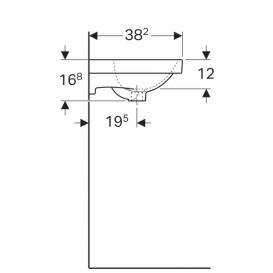 Раковина Geberit Acanto отвір для змішувача перелив санфарфор білий 500.636.01.2