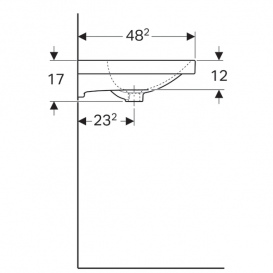 Раковина Geberit Acanto отвір для змішувача перелив санфарфор білий 500.621.01.2