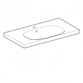 Раковина Geberit Acanto с полкой простое крепление отверстие для смесителя санфарфор белый 500.623.01.2