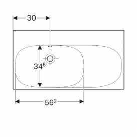 Раковина Geberit Acanto с полкой справа простое крепление без отверстия для смесителя санфарфор белый 500.626.01.2