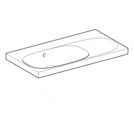 Раковина Geberit Acanto с полкой справа простое крепление без отверстия для смесителя санфарфор белый 500.626.01.2