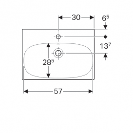 Раковина Geberit Acanto з укороченим вильотом санфарфор білий 500.631.01.2