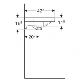 Раковина Geberit Acanto з укороченим вильотом санфарфор білий 500.631.01.2