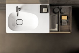 Раковина Geberit Citterio 75 см с полкой справа санфарфор белый/специальное керамическое покрытие KeraTect 500.545.01.1