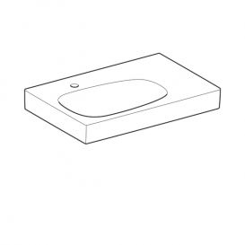 Раковина Geberit Citterio 75 см с полкой справа санфарфор белый/специальное керамическое покрытие KeraTect 500.545.01.1