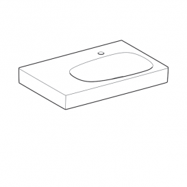 Раковина Geberit Citterio 75 см с полкой слева санфарфор белый/специальное керамическое покрытие KeraTect 500.546.01.1