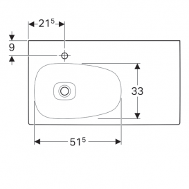 Раковина Geberit Citterio 90 см с полкой справа санфарфор белый/специальное керамическое покрытие KeraTect 500.548.01.1