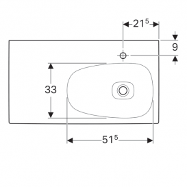 Раковина Geberit Citterio 90 см з полицею зліва санфарфор білий/спеціальне керамічне покриття KeraTect 500.549.01.1
