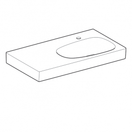 Раковина Geberit Citterio 90 см з полицею зліва санфарфор білий/спеціальне керамічне покриття KeraTect 500.549.01.1