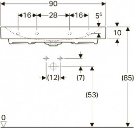 Раковина Geberit Citterio 90 см санфарфор білий/спеціальне керамічне покриття KeraTect 500.547.01.1