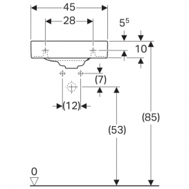Раковина Geberit Citterio санфарфор белый/специальное керамическое покрытие KeraTect 500.541.01.1