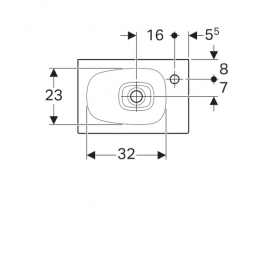 Раковина Geberit Citterio санфарфор белый/специальное керамическое покрытие KeraTect 500.541.01.1