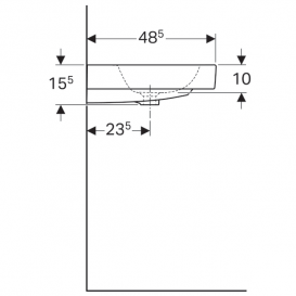 Раковина Geberit iCon 75 см отвір для змішувача перелив санфарфор білий 124075000
