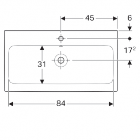 Раковина Geberit iCon 90 см отверстие для смесителя перелив санфарфор белый 124090000