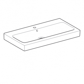 Раковина Geberit iCon 90 см отверстие для смесителя перелив санфарфор белый 124090000