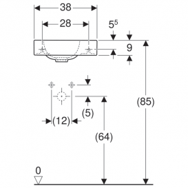 Раковина Geberit iCon отверстие под смеситель справа санфарфор белый 124736000