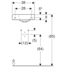 Раковина Geberit iCon отверстие под смеситель слева санфарфор белый 124836000