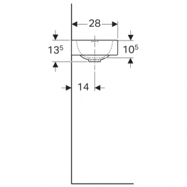 Раковина Geberit iCon отверстие под смеситель слева санфарфор белый 124836000