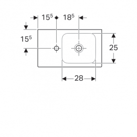 Раковина Geberit iCon з поличкою зліва санфарфор білий 124153000