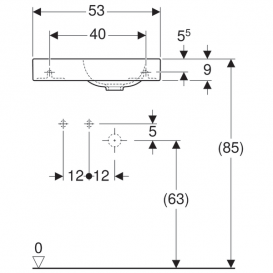 Раковина Geberit iCon з поличкою зліва санфарфор білий 124153000