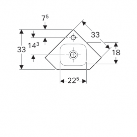 Раковина Geberit iCon кутова без отвору для змішувача білий 124730000