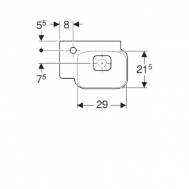 Раковина Geberit myDay санфарфор отверстие под смеситель слева белый/специальное керамическое покрытие KeraTect 125440600