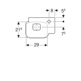 Раковина Geberit myDay санфарфор отверстие под смеситель справа белый/специальное керамическое покрытие KeraTect 125540600