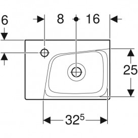 Раковина Geberit Xeno² отверстие для смесителя слева белый/специальное керамическое покрытие KeraTect 500.528.01.1
