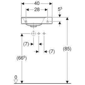 Раковина Geberit Xeno² отверстие для смесителя справа белый/специальное керамическое покрытие KeraTect 500.529.01.1