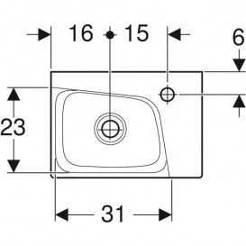 Раковина Geberit Xeno² отверстие для смесителя справа белый/специальное керамическое покрытие KeraTect 500.529.01.1