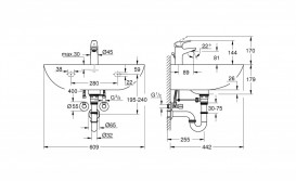 Раковина Grohe BauCeramic 60,9х44,2 см зі змішувачем BauFlow альпін-білий 39644000
