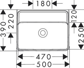 Раковина Hansgrohe Xanuia Q 50х39 см без отверстия без перелива керамика SmartClean белый 61145450