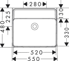 Раковина Hansgrohe Xanuia Q 55х48 см без отвору без переливу кераміка SmartClean білий 61148450