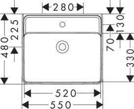 Раковина Hansgrohe Xanuia Q 55х48 см c отверстием без перелива керамика SmartClean белый 61147450