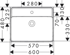 Раковина Hansgrohe Xanuia Q 60х48 см c отверстием без перелива керамика SmartClean белый 61150450
