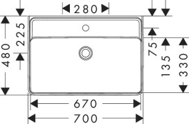 Раковина Hansgrohe Xanuia Q 70х48 см з отвором без переливу кераміка SmartClean білий 61134450