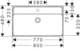 Раковина Hansgrohe Xanuia Q 80х48 см з отвором без переливу кераміка SmartClean білий 61138450