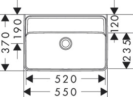 Раковина Hansgrohe Xanuia Q Compact 55х37 см без отвору без переливу кераміка SmartClean білий 61123450