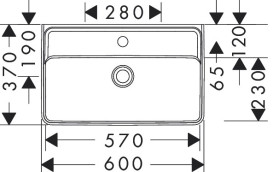 Раковина Hansgrohe Xanuia Q Compact 60х37 см c отверстием без перелива керамика SmartClean белый 61126450