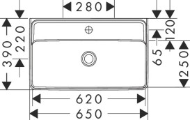 Раковина Hansgrohe Xanuia Q Compact 65х39 см c отверстием без перелива керамика SmartClean белый 61130450
